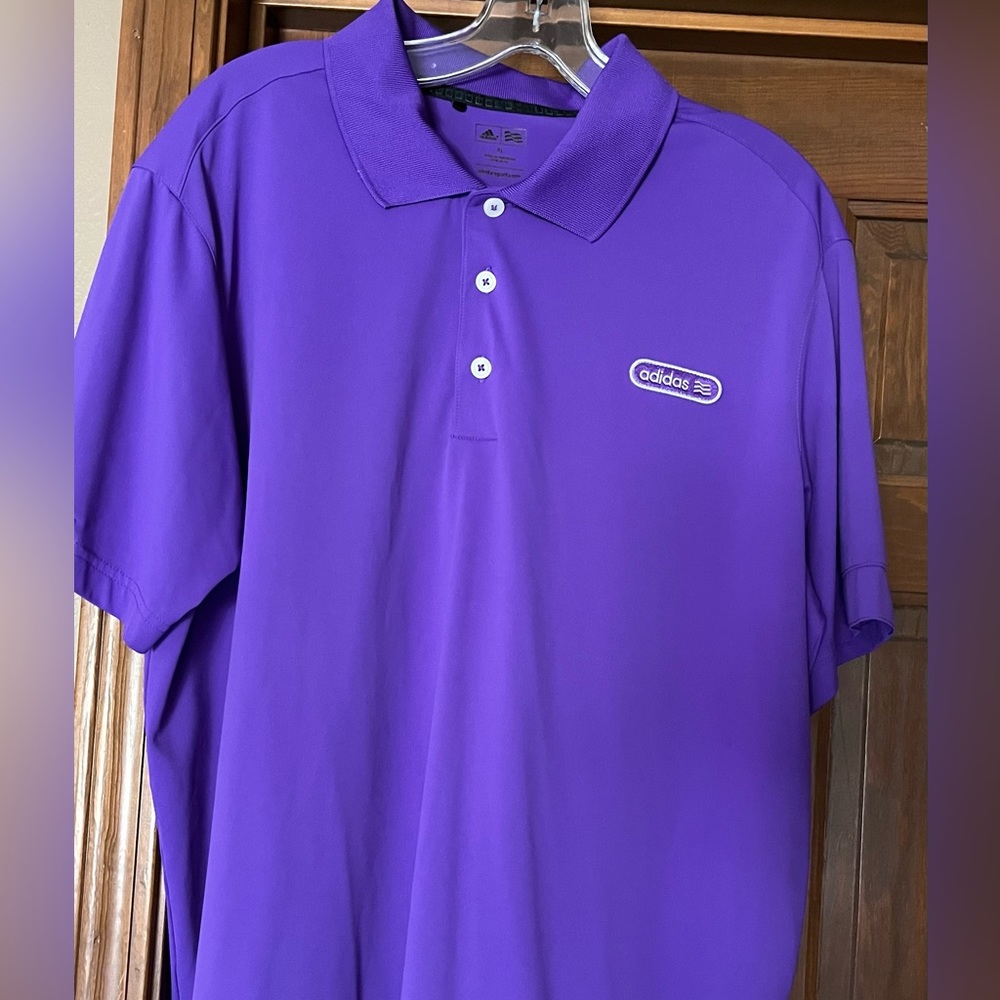 Men’s Adidas XL purple golf polo.